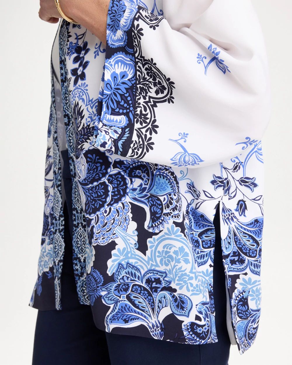 chico様* Woven Faux Silk Printed Kimono | Chico's